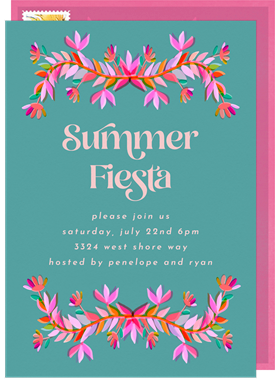 'Colorful Summer Fiesta' Entertaining Invitation