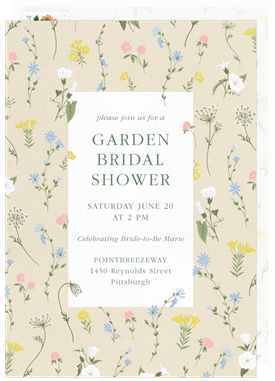 'Delicate Wildflowers' Bridal Shower Invitation