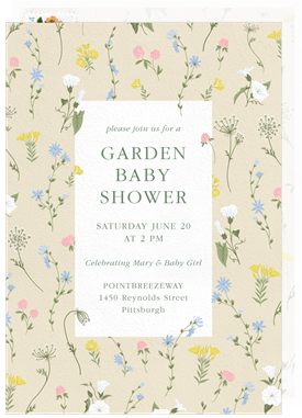 'Delicate Wildflowers' Baby Shower Invitation
