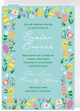 'Easter Egg Border' Easter Invitation