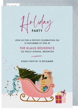 'Festive Sleigh' Holiday Party Invitation