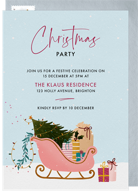 'Festive Sleigh' Christmas Party Invitation