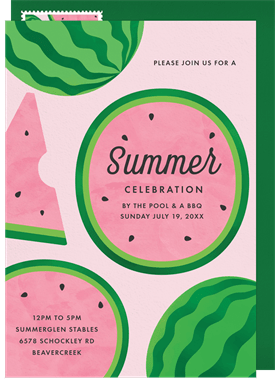 'Classic Watermelon' Entertaining Invitation