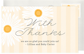 'Cheerful Daisies' Baby Shower Thank You Note