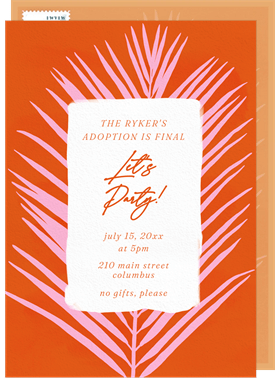 'Bold Palm Frond' Party Invitation