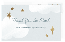 'Simply Over The Moon' Baby Shower Thank You Note