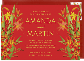 'Red Lillies' Wedding Invitation