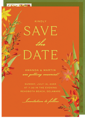 'Red Lillies' Wedding Save the Date