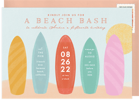 'Surf's Up' Kids Birthday Invitation