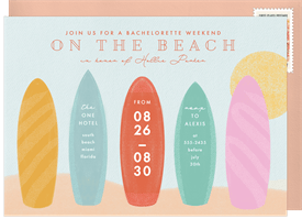 'Surf's Up' Bachelorette Party Invitation