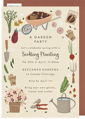 'Growing Garden' Entertaining Invitation