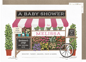 'Florist Cart' Baby Shower Invitation