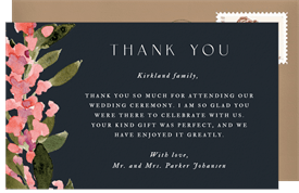 'Arbor Blossoms' Wedding Thank You Note