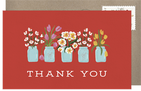 'Florist Cart' Baby Shower Thank You Note