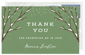 'Winter Greenhouse' Bridal Shower Thank You Note