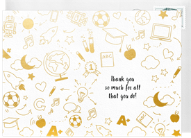 'Education Doodles' Thank You Cards Card