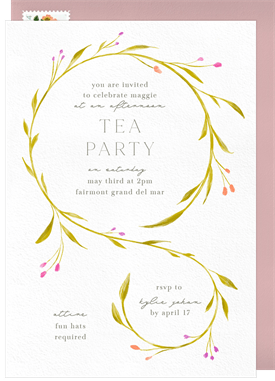 'Dainty Garland' Tea Party Invitation