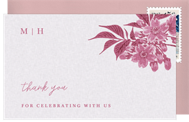 'Blossoming Cherry' Wedding Thank You Note