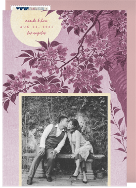 'Blossoming Cherry' Wedding Save the Date