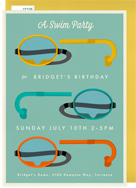 'Retro Goggles' Kids Birthday Invitation