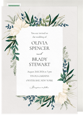 'Romantic Illustrated Florals' Wedding Invitation