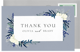 'Romantic Illustrated Florals' Wedding Thank You Note