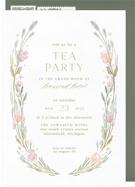 'Ethereal Wreath' Tea Party Invitation