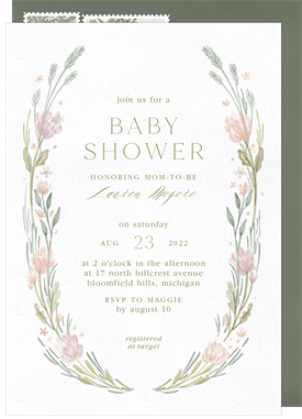 'Ethereal Wreath' Baby Shower Invitation