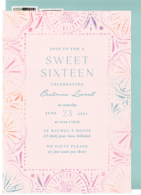 'Boho Sunburst' Sweet 16 Invitation