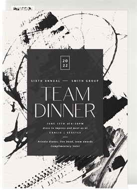 'Oil and Charcoal' Dinner Invitation