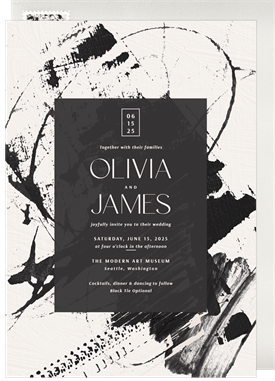 'Oil and Charcoal' Party Invitation