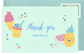 'Summertime Icons' Kids Birthday Thank You Note