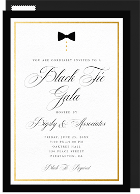 'Black Tie Only' Gala Invitation