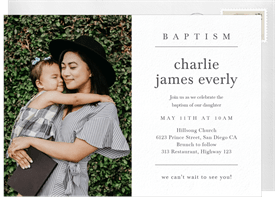 'Minimal Chic' Baptism Invitation