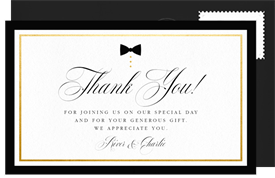 'Black Tie Only' Anniversary Party Thank You Note
