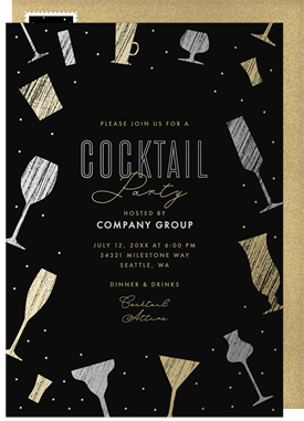 'Gilded Cocktails' Business Invitation