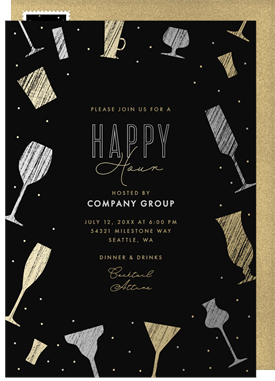 'Gilded Cocktails' Happy Hour Invitation