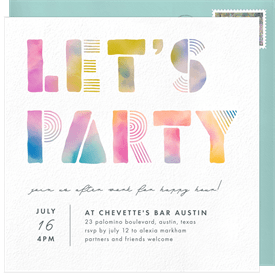 'Playful Block Party' Happy Hour Invitation