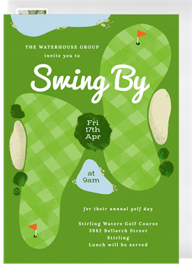 'Swing By' Golf Invitation