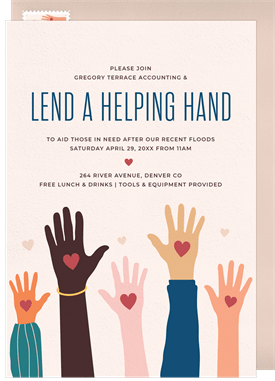 'Lend A Hand' Business Invitation