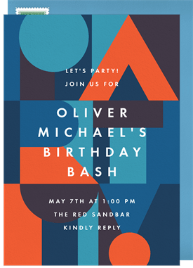 'Block Party' Adult Birthday Invitation