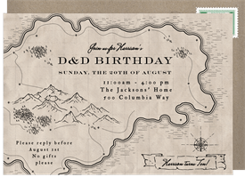 'Fantasy Map' Kids Birthday Invitation