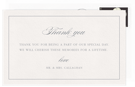 'Simple Church' Wedding Thank You Note