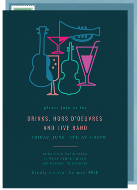 'Live Band' Happy Hour Invitation