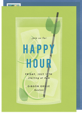 'Cocktail Garnish' Happy Hour Invitation