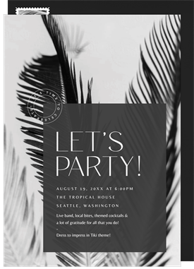 'Chic Palm Fronds' Business Invitation