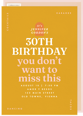 'Don't Miss This' Adult Birthday Invitation