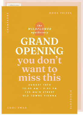 'Don't Miss This' Grand opening Invitation