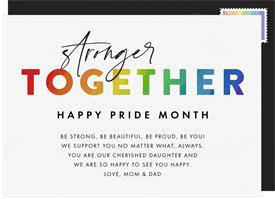 'Stronger Together' Pride Card
