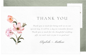 'Fairytale Blossoms' Wedding Thank You Note